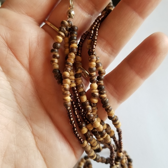 Relisted - Avon tiger eye necklace brown tan beaded - Picture 8 of 12